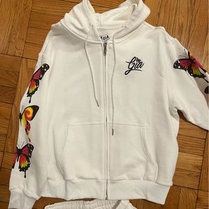 I.AM.GIA Aporia Butterfly Jumper Zip Up Sweatshirt XS NWT